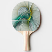 Hypnotische Abstracte Golden Turquoise Blauwgroen Tafeltennisbatje (Achterkant)