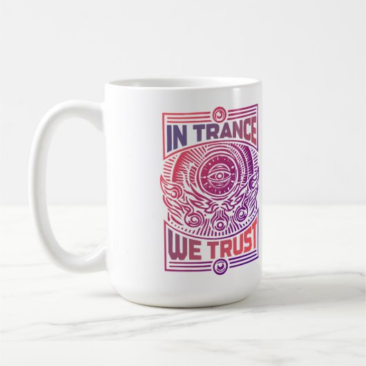 Hypnotische blik - in trance vertrouwen we op hypn koffiemok (Links)