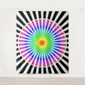 Hypnotische bloem wandkleed (Voorkant)