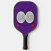 Hypnotische Cartoon Face Monogram Pickleball Paddl Paddle (Achterkant)