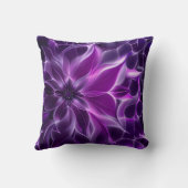 Hypnotische fractal diepe paarse bloem kussen (Achterkant)