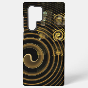Hypnotische Gouden Golven Moderne Abstracte Kunst Samsung Galaxy Hoesje