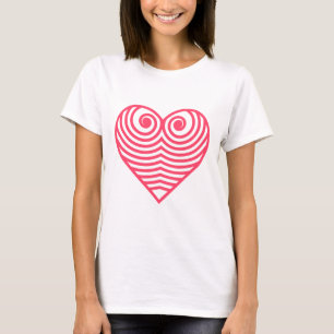 Hypnotische Liefde – Minimalistische Rode Gecontou T-shirt