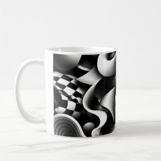 Hypnotische monochrome geometrie – 3D optische ill Koffiemok