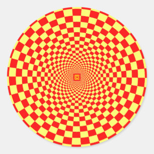 hypnotische optische illusie ronde sticker
