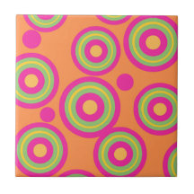 Hypnotische Oranje Roze Cirkel Geometrisch Patroon