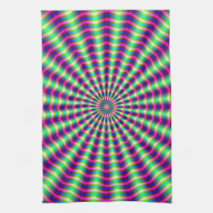 Hypnotische ringen en balken theedoek