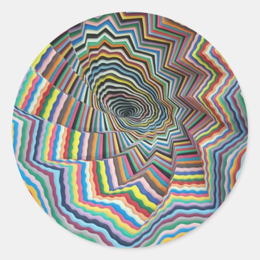 Hypnotische spiraal ronde sticker (Voorkant)