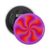 Hypnotische spiraalvormige optische illusie Funny Button Flesopener (Voorkant)