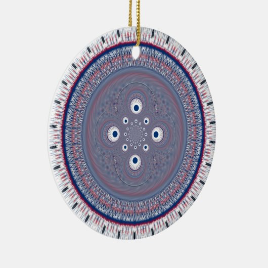 Hypnotische symmetrie: Abstracte geometrische kuns Keramisch Ornament (Rechts)