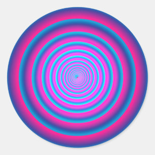 Hypnotische Wazige Paarse Gekke Circulaire Wervels Ronde Sticker