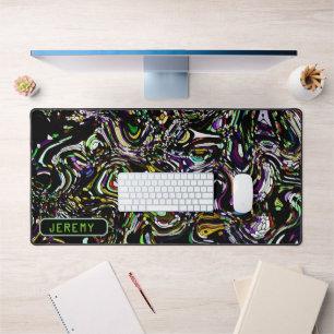 Hypnotische wervelenergie in groene bureaulamp bureaumat