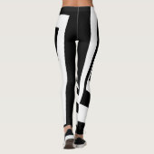 Hypnotische zwarte & witte optische illusie leggings (Achterkant)