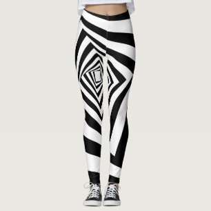 Hypnotische zwarte & witte optische illusie leggings