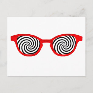 Hypnotiseer zonnebrillen Red Rim The MUSEUM Zazzle Briefkaart