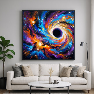 Hypnotiserend zwart gat - Abstracte kosmische kuns Poster
