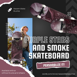 Hypnotiserende Paarse Sterren en Smoke Skateboard