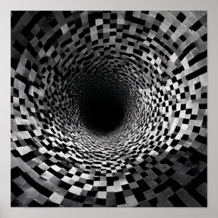 Hypnotiserende Spiraalvormige Optische Illusie Tun Poster