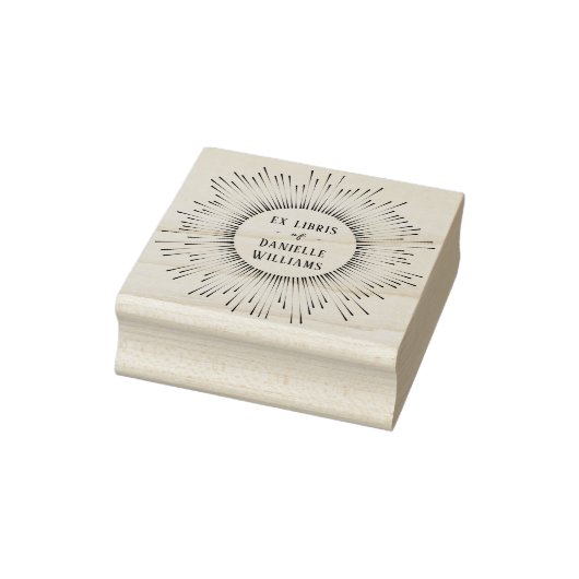 Hypnotisering Sun Rays Ex Libris Custom Name Libra Rubberstempel (Stempel)
