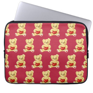 Hypnotisering van Cute Teddy Bear Pattern Kinderen Laptop Sleeve
