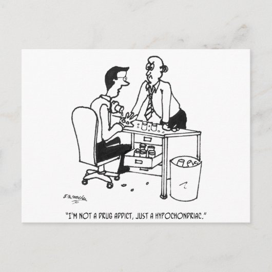 Hypochondriac Cartoon 3104 Briefkaart (Voorkant)