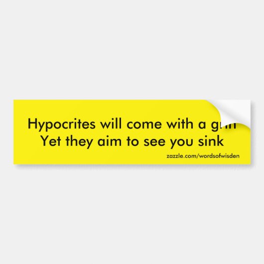 Hypocrites Bumpersticker (Voorkant)