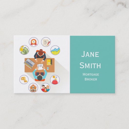 Hypothecaire diensten, diensten van makelaars in h visitekaartje (Voorkant)