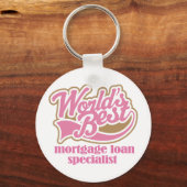 Hypothecaire lening Specialist roze Gift Sleutelhanger (Voorkant)