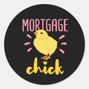 Hypotheek Chick Vrouwen Broker Underwriter Origina Ronde Sticker