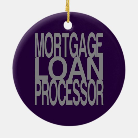 Hypotheekleenprocessor in Tall Silver Text Keramisch Ornament (Achterkant)