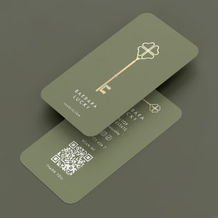 Hypotheekmakelaar Key Real Estate Minimal Sage Visitekaartje