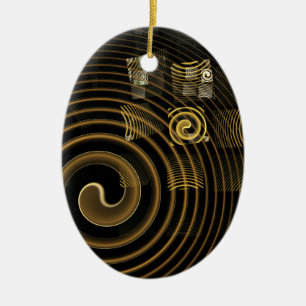 Hypsis Abstract Art Oval Ornament