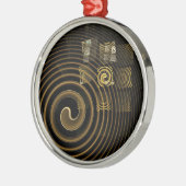 Hypsis Abstracte Art Round Metalen Ornament (Links)