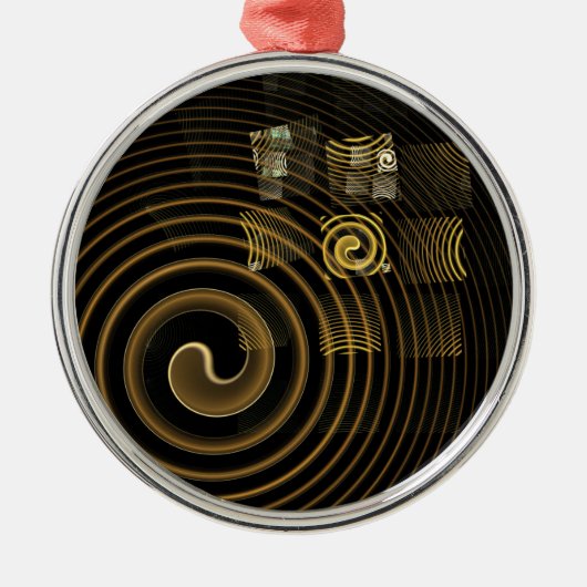 Hypsis Abstracte Art Round Metalen Ornament (Voorkant)