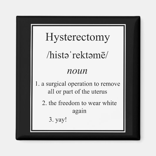 Hysterectomie definitie magneet (Voorkant)