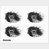 Hysterische Hyena Ovale Sticker (Vel)