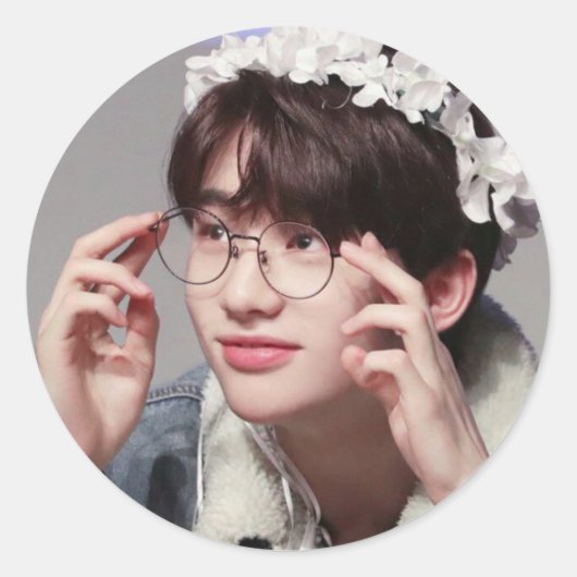 Hyunjin Ronde Sticker (Voorkant)