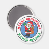 Hyvaa Joulua Finlandais Noël Père Noël Magnet (Recto/Verso)