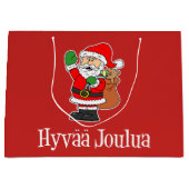 Hyvaa Joulua Finse kerstman (RED) Groot Cadeauzakje (Voorkant)