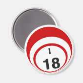 I18 bingobal koelkastmagneet magneet (Voorkant / Achterkant)