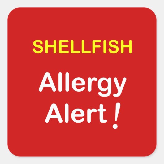 i1 - Allergie Alert - SCHELPDIEREN. Vierkante Sticker (Voorkant)
