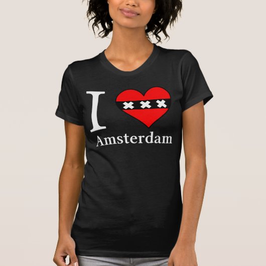 I <3 Amsterdam Female Black T-shirt (Voorkant)