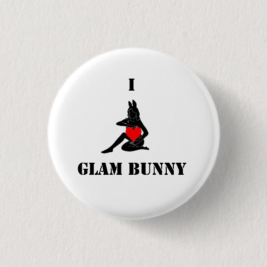 I <3 Glam Bunny Small Button (Voorkant)