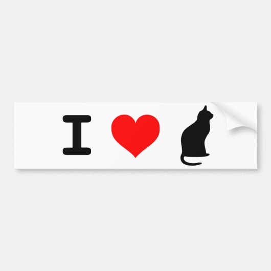 I <3 katten Bumpersticker (Voorkant)