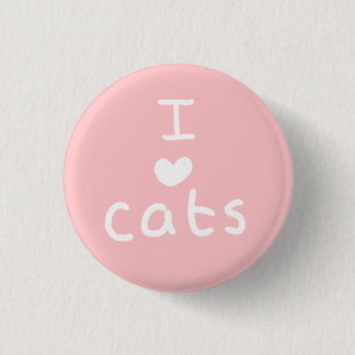 i <3 kattenbadge ronde button 3,2 cm