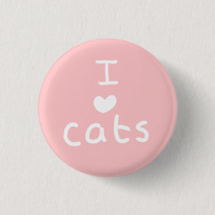i <3 kattenkenteken ronde button 3,2 cm