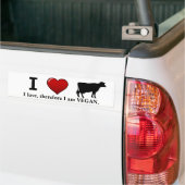 I <3 koeien (dierrechtenontwerp van Marlaina) Bumpersticker (Op Truck)