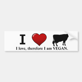 I <3 koeien (dierrechtenontwerp van Marlaina) Bumpersticker