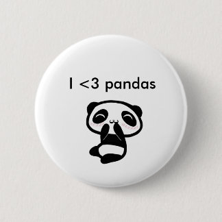 I <3 panda's ronde button 5,7 cm