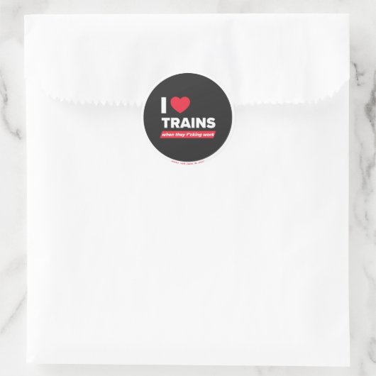 I <3 trains - autocollant (Sac)